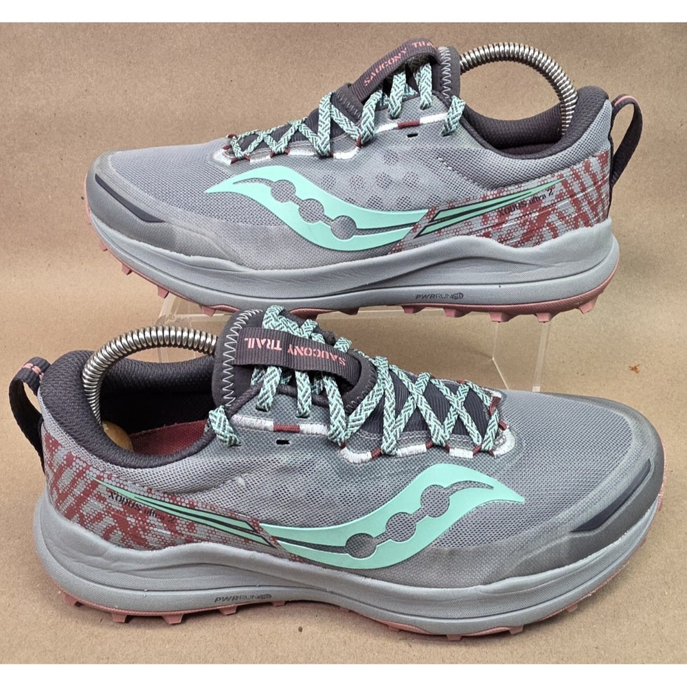 Saucony (Sz 10) Women's Xodus Ultra 2 Fossil/Soot Trail Running Shoes S10843-25